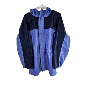 L.L.Bean Hooded Jacket Kids Size XL Two-tone Blue Ripstop Full-Zip